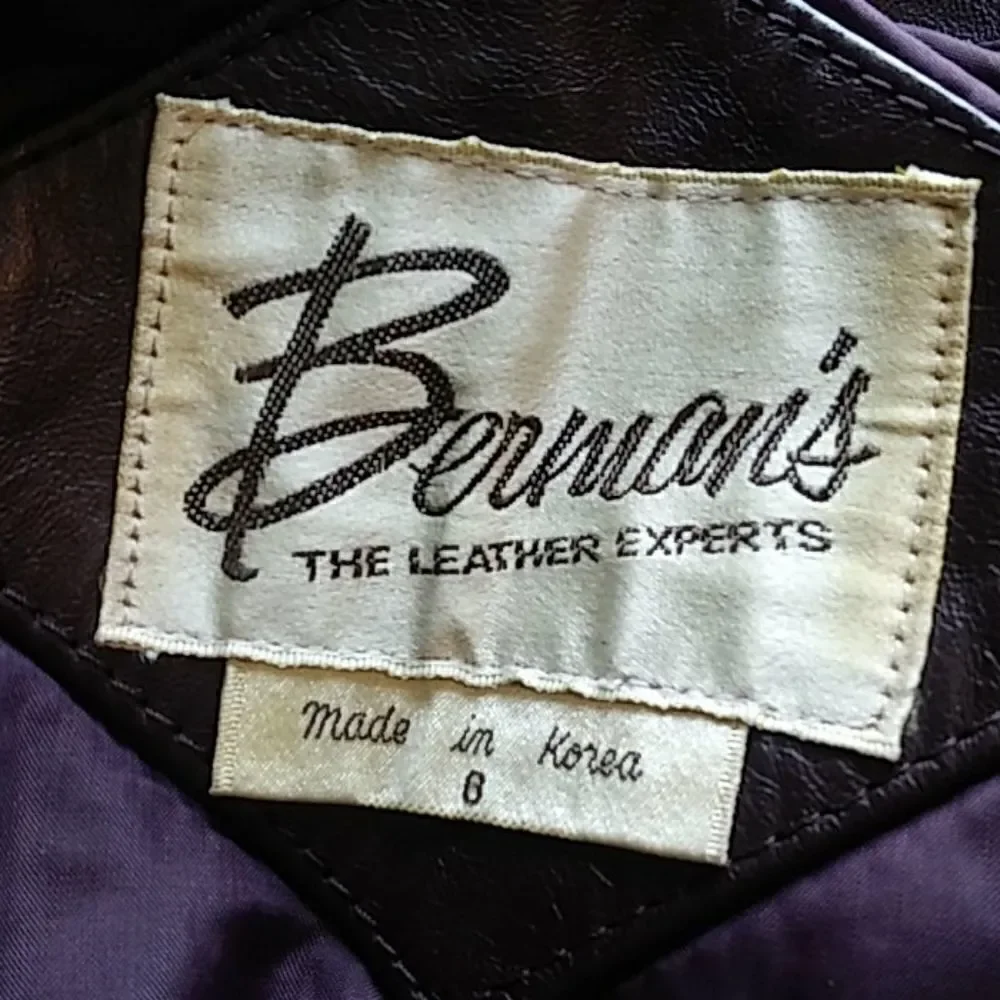 Bermans. Dark burgendy leather jacket